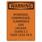Signmission OSHA Warning Sign, 14" Height, Rigid Plastic, Hydrogen Compressed Flammable, Portrait OS-WS-P-1014-V-13257 - alternate 1